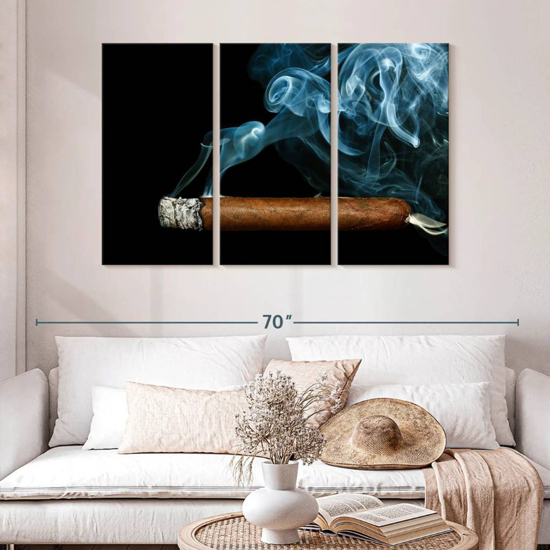 Senne Cigar With Smoke, 32" H x 50" W