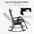 Outsunny 2 Pieces Outdoor Rocking Chairs, Foldable Reclining Zero Gravity Lounge Rocker With Pillow, Cup & Phone Holder, Combo Design With Folding Legs-1180562975