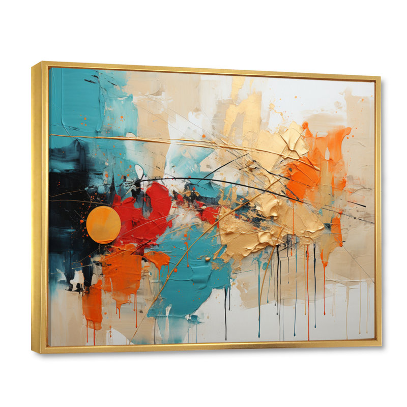 Geremie Collage Fusion IV, H 30 po x l 40 po x P 1,5 po, Cadre flottant doré