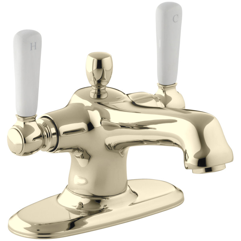 Bancroft® Single Hole Bathroom Faucet with Drain Assembly, Vibrant French Gold, Porcelain
