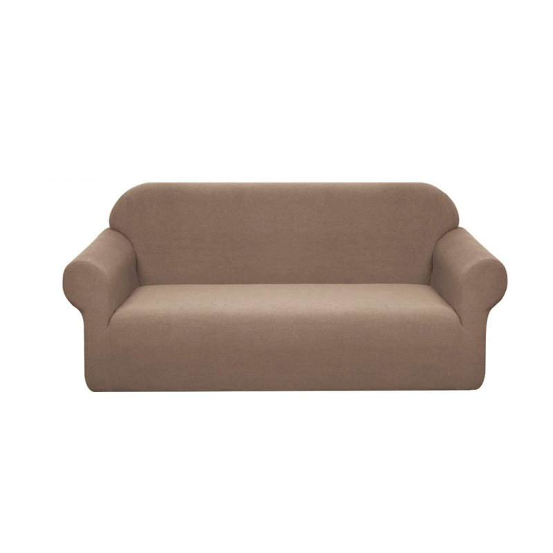 Box Cushion Sofa Slipcover, Brown