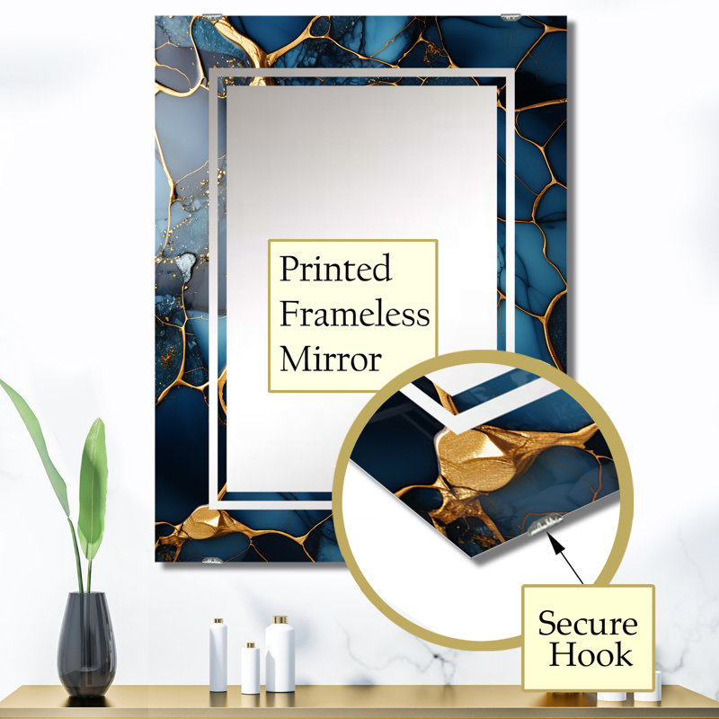 Miroir mural décoratif en marbre Neri MIR137640, 40 po x 30 po