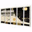 Or, noir, blanc, dimanche, Jazz I - Collages abstraits, art mural sur toile, 5 pièces-154010756