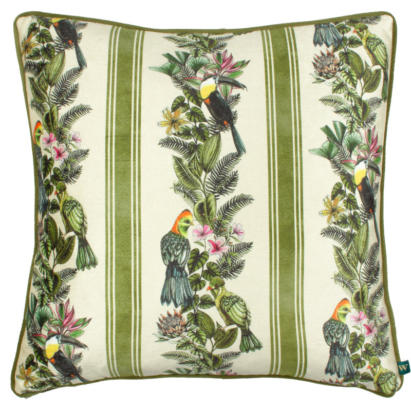 Paulding Floral Green Square Cushion Cover