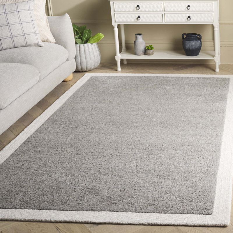 Metro Hand Tufted Wool; Cotton Solid Color Indoor Rug, Rectangle 6' x 9'