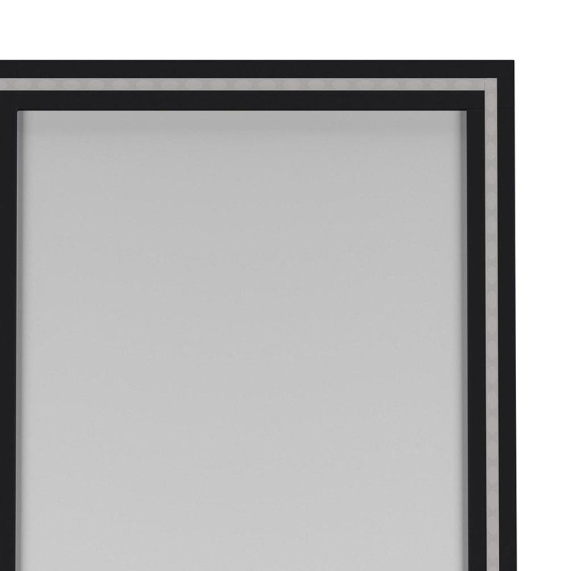 Miroir sur pied 28 po x 67 po à DEL trempé, Noir, noir, noir, noir