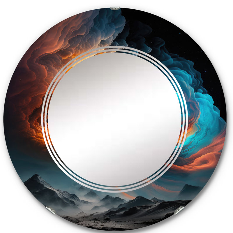 Miroir mural Pujol Futuristic Landscape In Space IV, 24 po x 24 po