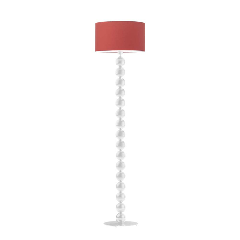 Moody 158cm Traditional Floor Lamp, Red, White