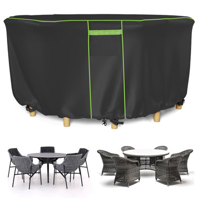 Housse de table ronde noire Oxford 420D de 62 po de diamètre x H 28 po