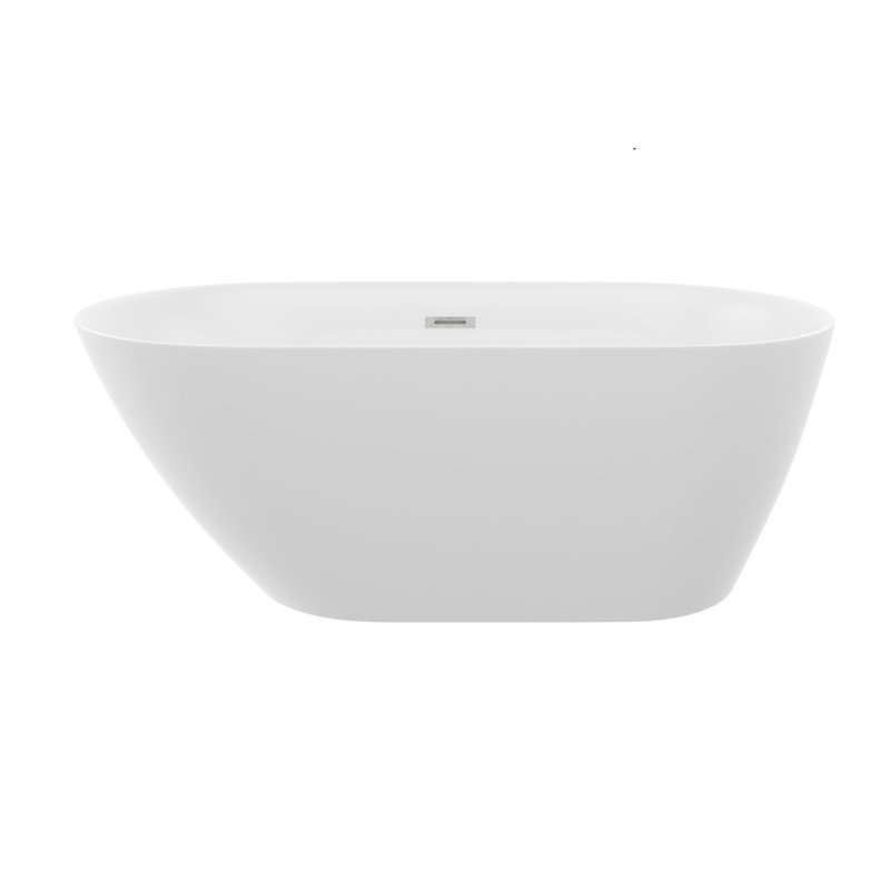 Baignoire autoportante profonde en acrylique - Conception ovale élégante pour salle de bain luxueuse