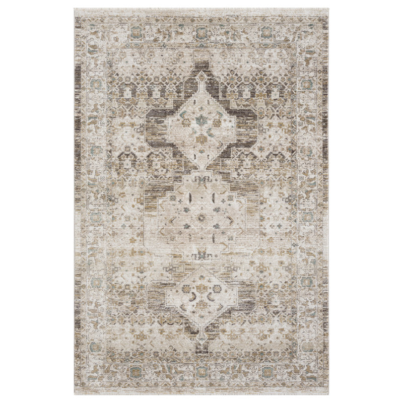 Tomoya Power Loomed Polyester Indoor Rug, 3'3x5', Mocha