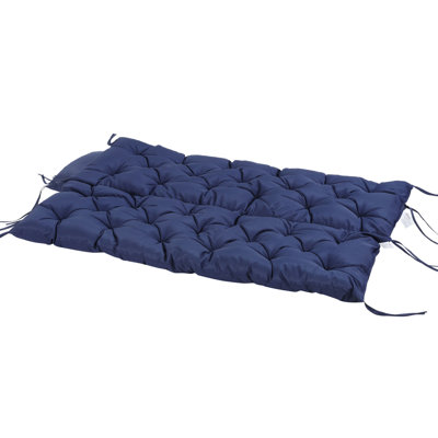 Patio Bench Seat Cushions, 3, Dark Blue, Overstuffed With Squishy Foam, For Swing Chair, /Couch, Has & Tie- 3 Outdoor Blue - Windproof Ties