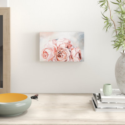 Pink Rose Bouquet - Wrapped Canvas Painting