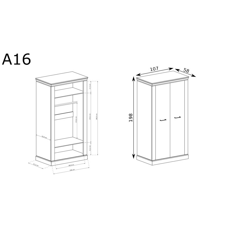 Tarrie 2 Door Laminate Wardrobe