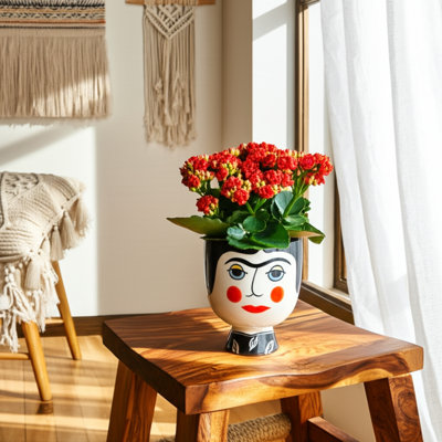 Pot à fleurs en grès Daaiyah Boho