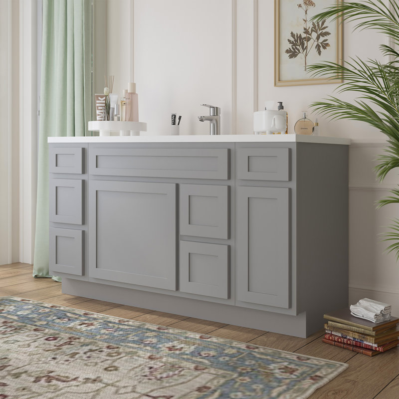 60'' Single Bathroom Vanity Base Only, Gray