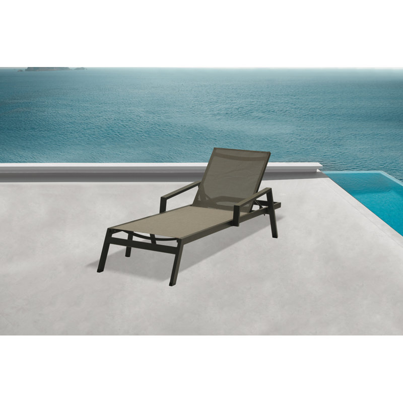 Chaise longue inclinable Newman, gris