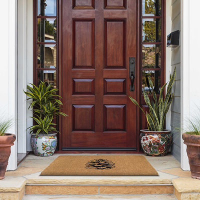 Lectoria Extra Thick Outdoor Doormat Handwoven Durable Natural Coir Entryway Front Door Porch Patio