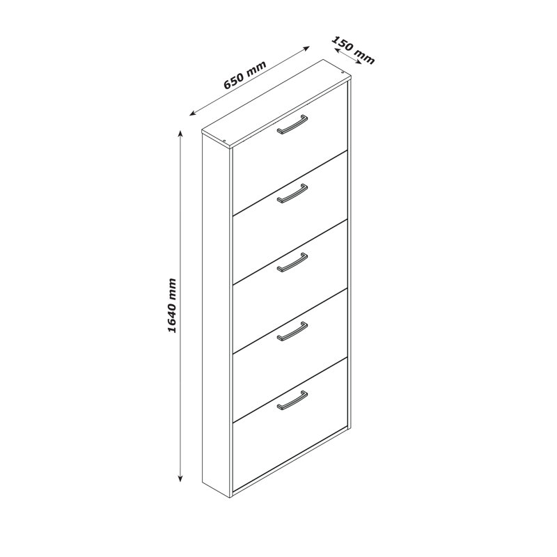 Facile 15 Pair Shoe Storage Cabinet, White