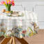Nappe de Pâques ronde 70 pouces - Décorations de Pâques en tissu écossais kaki pour la maison - Nappe de printemps lapin résistante à l'eau, décoration florale pour la maison, la table, la fête