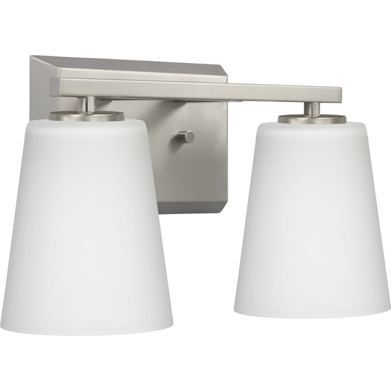Dormer 2 - Light Dimmable Vanity Light, White, Brushed Nickel