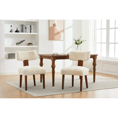 De 2 chaises de salle à manger sans accoudoirs modernes avec dossier à oreilles ergonomique, siège rembourré en mousse, pieds réglables, conception de salon, structure en bois massif rembourré, espaces, espaces