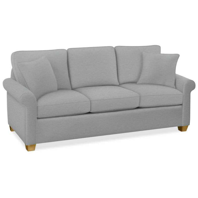 Park Lane Upholstered 81'' Sofa, Gel Memory Foam Mattress, Honey Finish, Brown Geometric, 0456-33