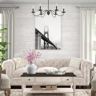 Pont Golden Gate-noir et blanc-imprimé sur toile