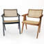 Chaise en teck teinté et rotin naturel-2050270117