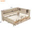 Lit de jour pleine grandeur avec 3 tiroirs et espaces de rangement, finition lait antique blanc, fabrication en bois pour les tiroirs de stabilité, attrait durable