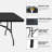 8Ft Folding Table, Portable Plastic Table For Camping, Picnics, Parties, High Load Bearing Foldable Table-720440947-720440945