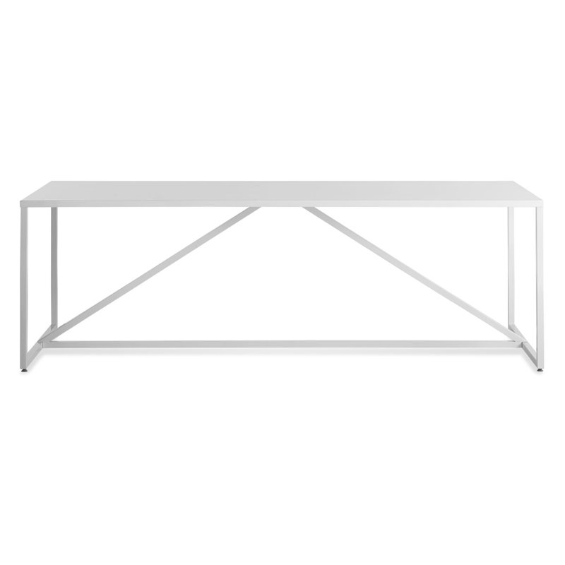 Strut Dining Table, White, 35" W x 75" L, Bar (40" Height)