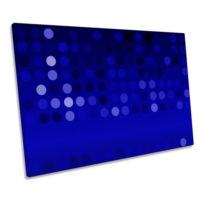 Abstract Blue Spots - Wrapped Canvas Print, 30.5cm H x 45.7cm W x 2cm D