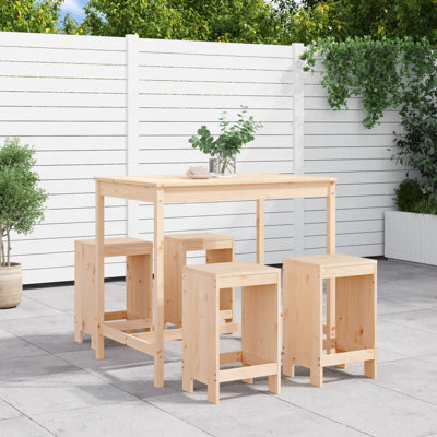 Ayano Brayden Studio Bar Set with Wood Frame and Solid Wood Outer Material