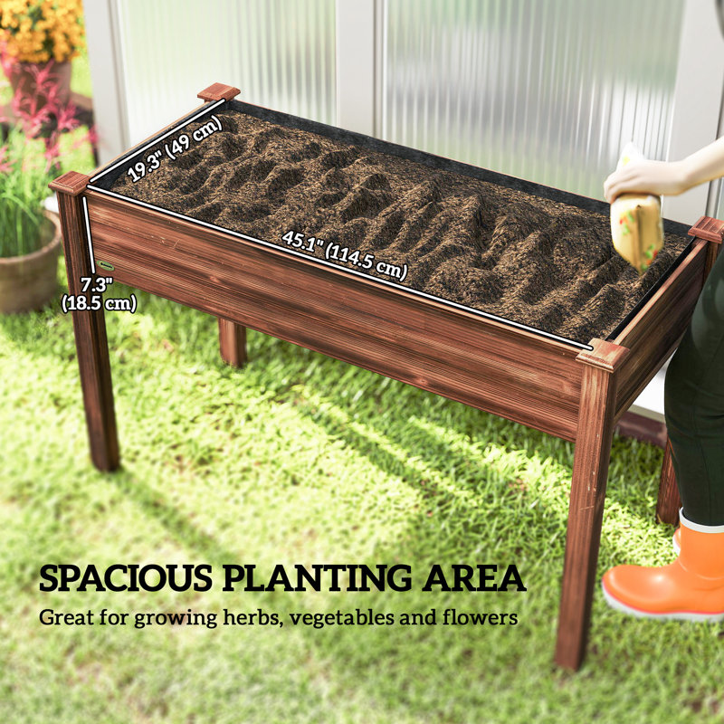 Jardinière surélevée 48 po x 22 po x 30 po, jardin surélevé pour patio, H 29,9 po x l 29,9 po x P 22,2 po
