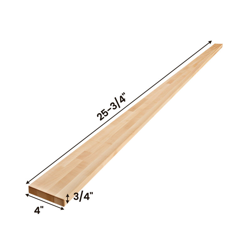 4'' W x 24.75'' L Wood Backsplash, Self-Drilling Installation, Hard Maple