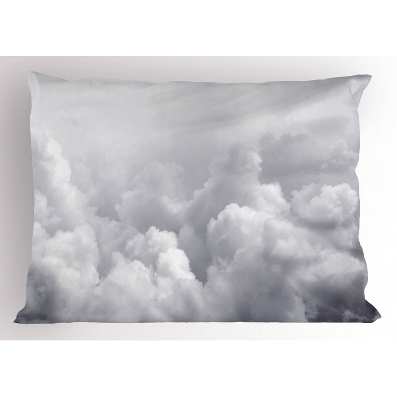Gray Polyester Microfiber Piece Sham, Twin