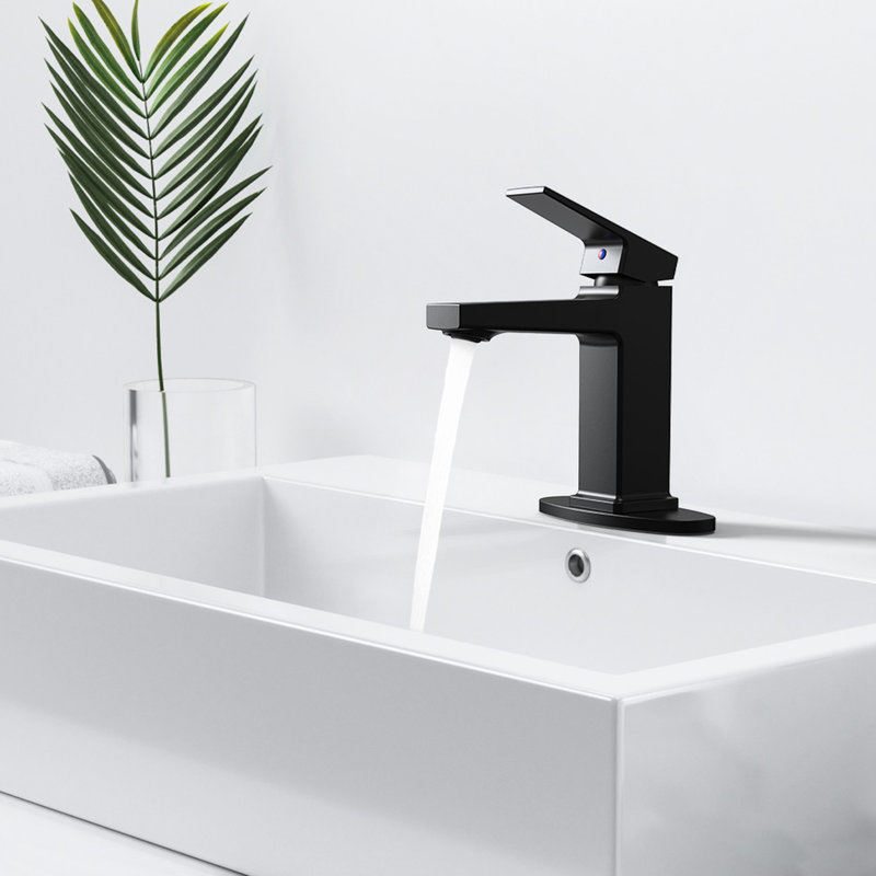 Modern Matte Black Bathroom Faucet - Deck Mount, 1 Handle, Scratch, Dense Water Flow, Diy Install Stylish Mounted, Scratch-, Saving, Quick