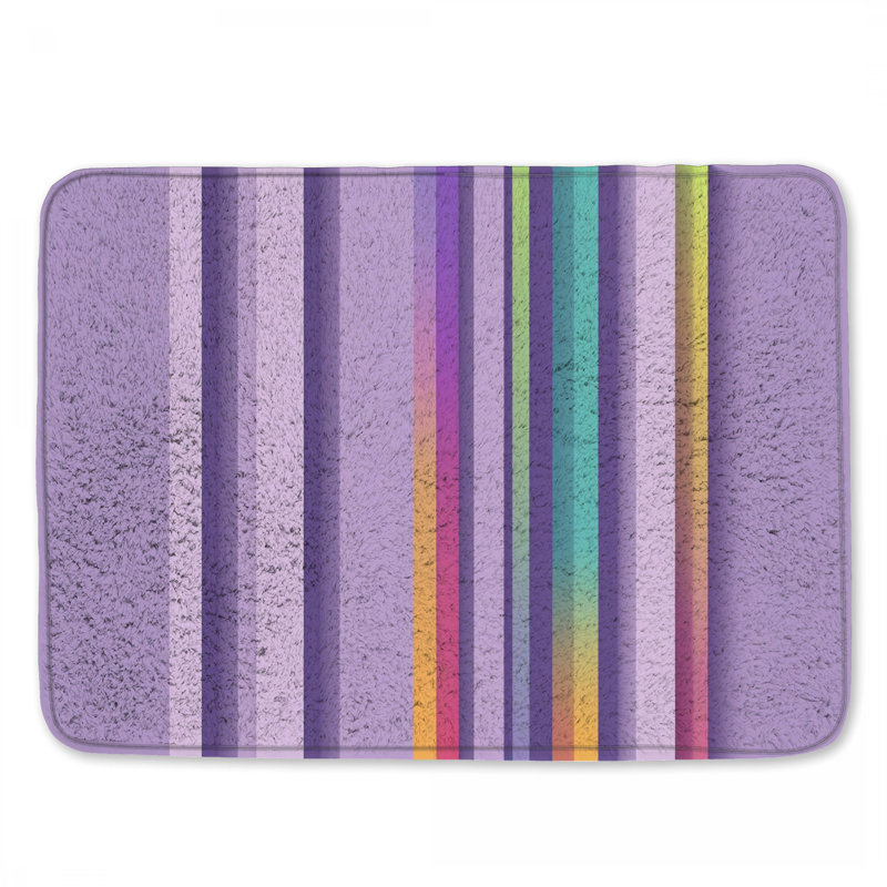 Tapis de bain à rayures verticales arc-en-ciel, L 34 po x L 21 po