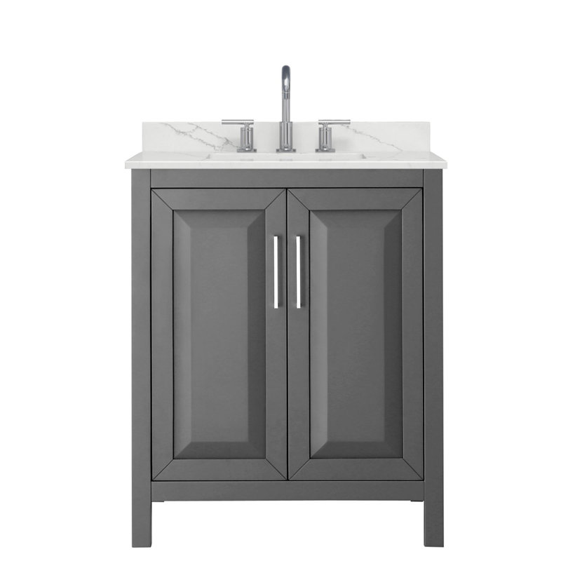 Daria 30'' W Vanity, Polished Chrome, Gray, Giotto Quartz