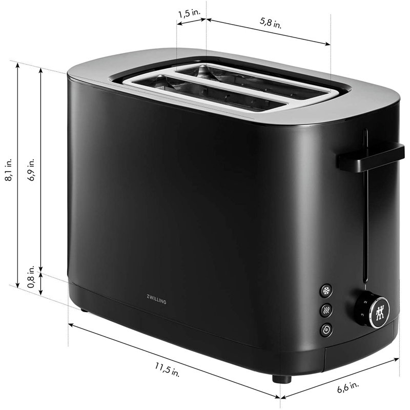 Enfinigy 2 Slice Cool Touch Toaster, Black