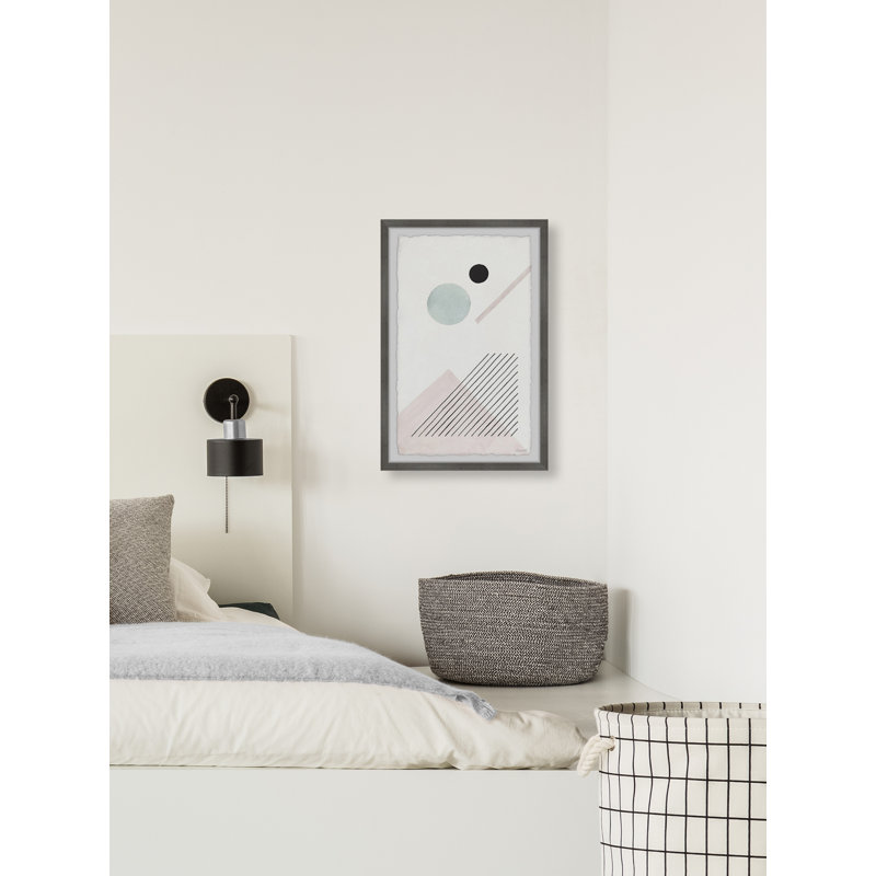 Blue Moon And Lines by Marmont Hill - Single Picture Frame Painting, 30 cm H x 20 cm W