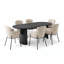 Ensemble de table de salle à manger ovale de 79 pouces avec fauteuils rembourrés à double dossier-379543755