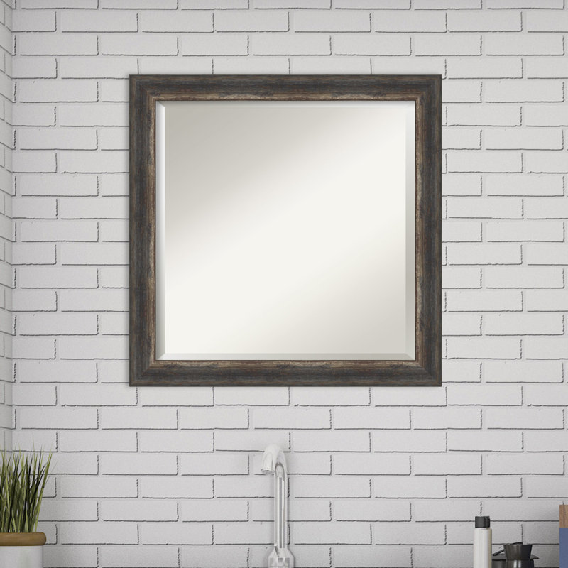 Roulston Flat Wall Mirror, Charcoal, 23.5" x 23.5"