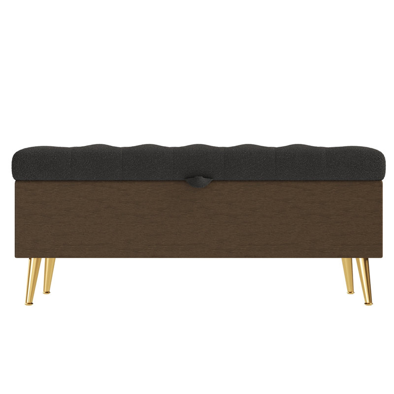 Banc de rangement avec repose-pieds Modern Modern, Gris