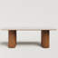 Table de salle à manger en pierre frittée de 78,7 po avec socle en bois massif Iris-813288938