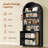 81" Tall Arched Cabinets, Bookcase With Storage, Black