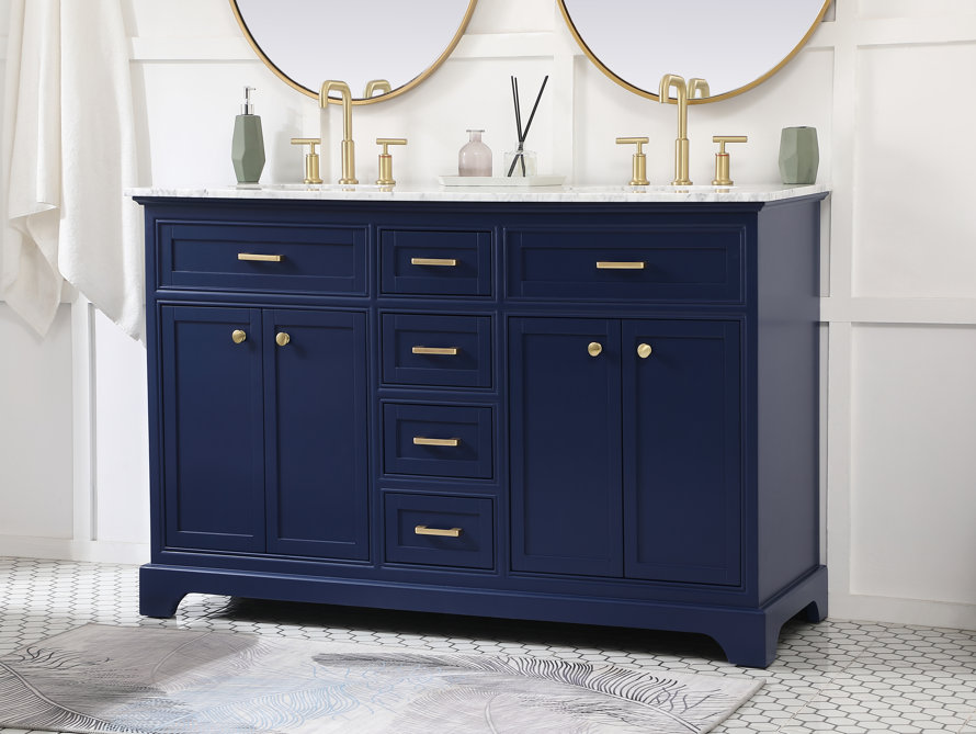 Marine Gray Vanity with White Marble top