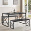 Ensemble de table de salle à manger 3 pièces 43,3 pouces avec bancs Aithan, ensemble de table de cuisine rustique pour petits espaces, ensemble de salle à manger de style campagne moderne avec banc pour cuisine et salle à manger-1421384762-1506736367