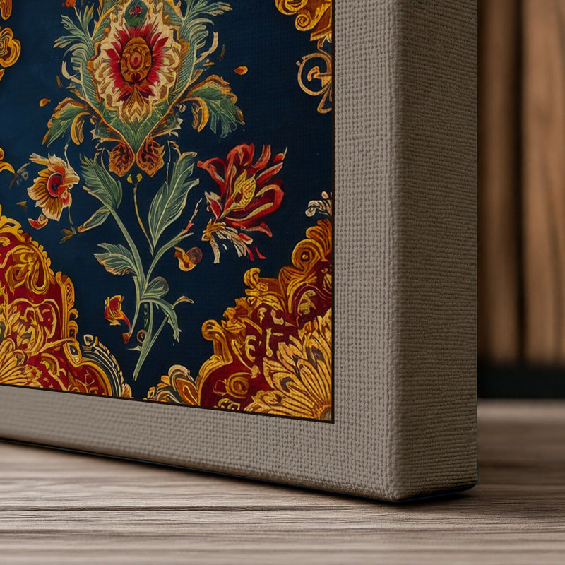 Persian Jewel Lattice Eclectic - Wrapped Canvas, 24x16 - 61.0 x 40.6 cm, Taupe Border